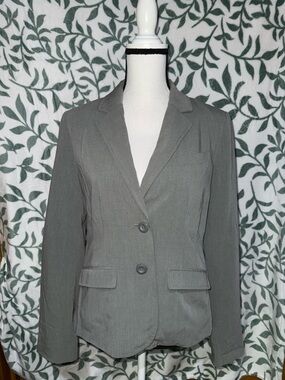LC Lauren Conrad Gray Two-Button Tailored Blazer